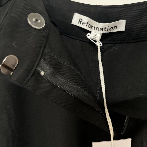 Reformation Black Maxi Skirt With Back Slit & Pockets Size 2 - Picture 14 of 16